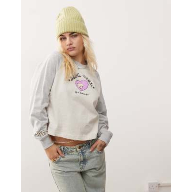 Aape By A Bathing Ape logo contrast panel long sleeve t-shirt in multi