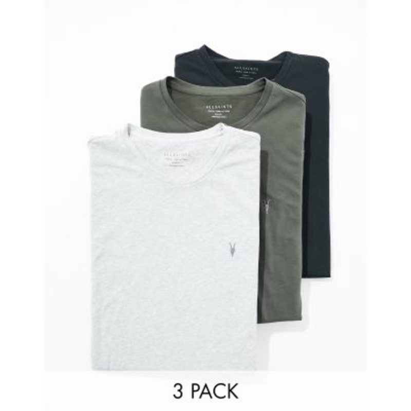 AllSaints Brace brushed cotton T-shirt 3-pack in multi