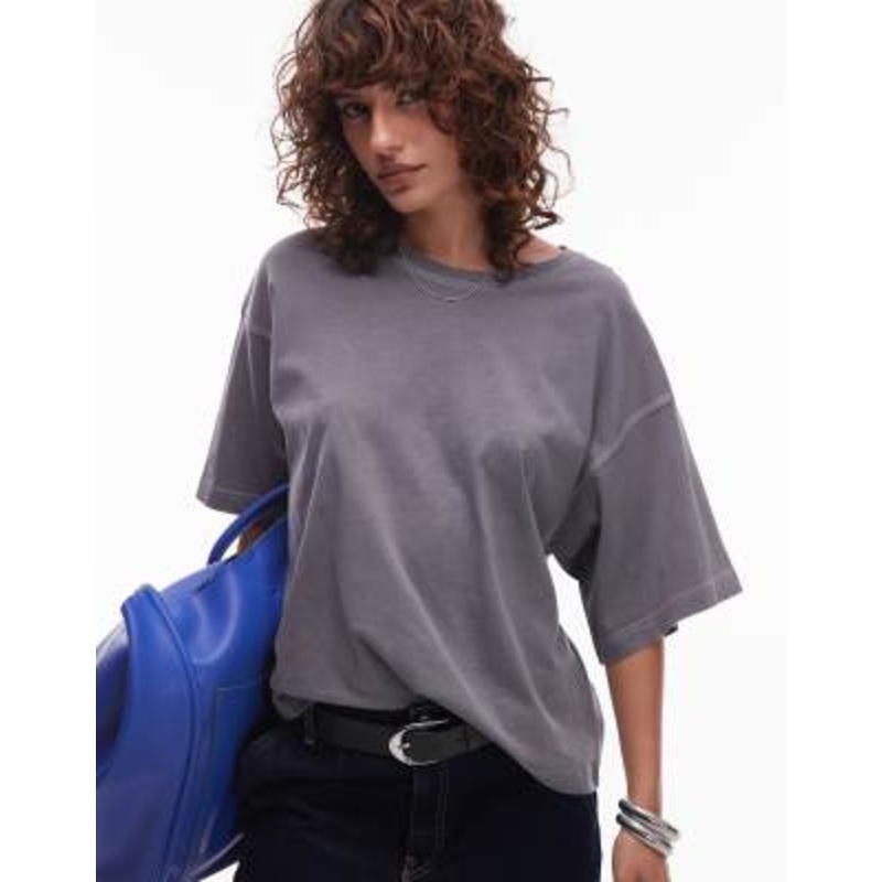 ARKET boxy T-shirt in washed gray