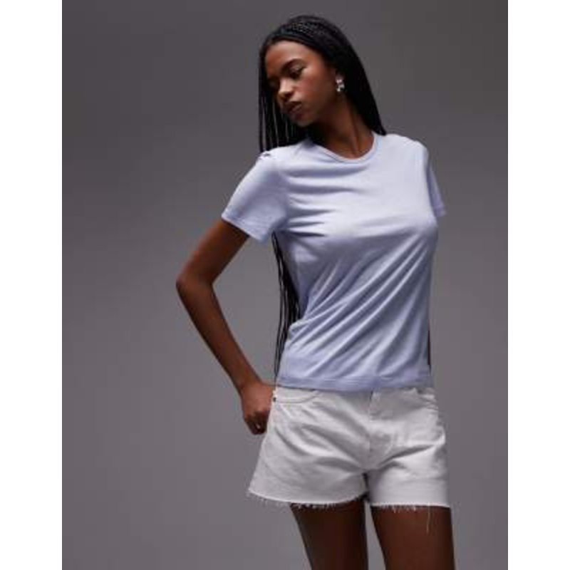 ARKET linen blend relaxed T-shirt in light blue