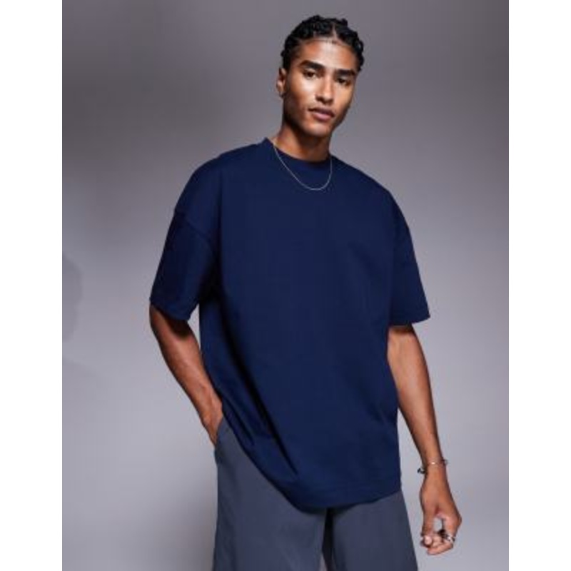 4505 Icon heavyweight cotton oversized T-shirt with quick dry finish in midnight navy