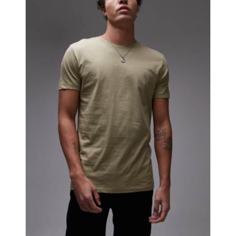 AllSaints Tonic crew T-shirt 3-pack in white brown green