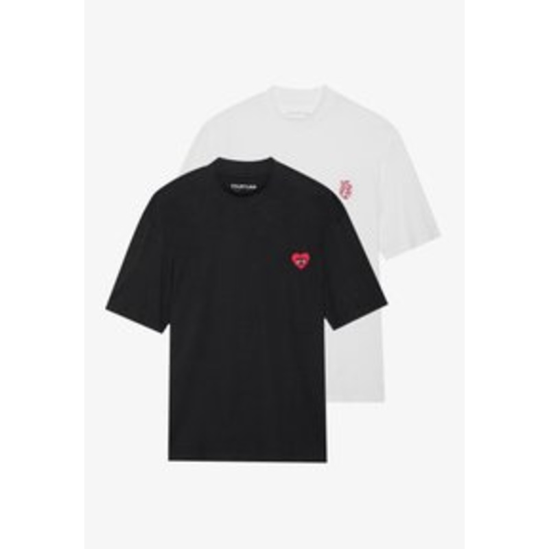 YOURTURN UNISEX 2 PACK – T-Shirt print – black/white/schwarz