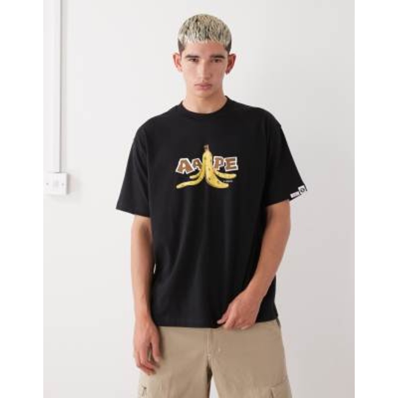 Aape By A Bathing Ape boxy T-shirt in black with chest and back logo print