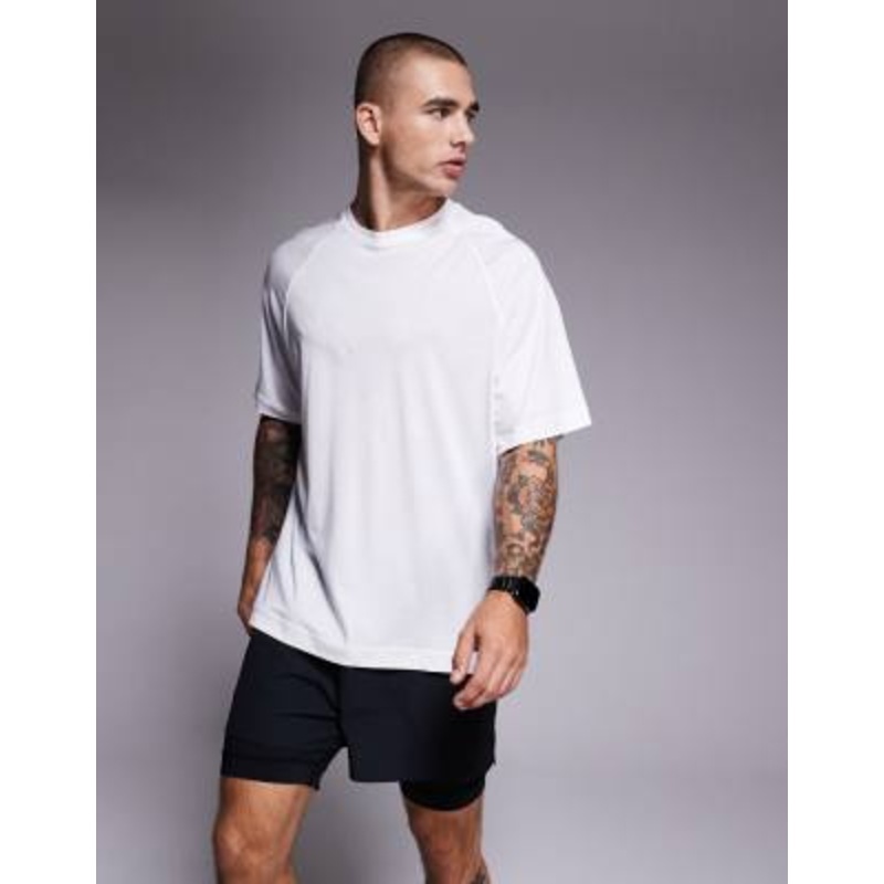 4505 Yoga lightweight quick dry performance oversized t-shirt in white