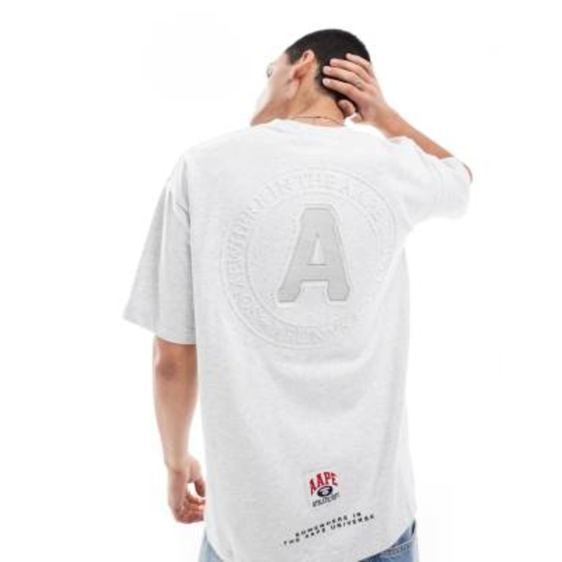 Aape by A Bathing Ape embossed logo t-shirt in gray