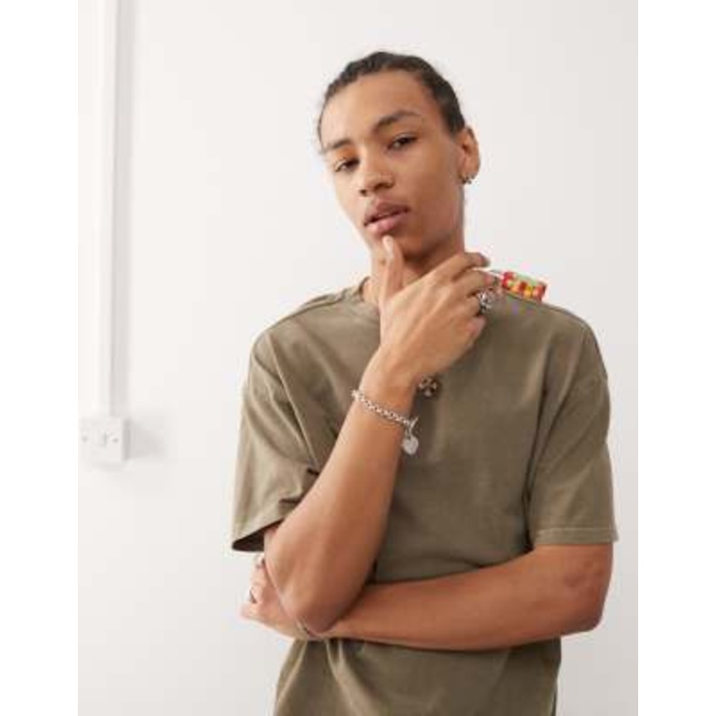 Weekday Great oversized boxy fit t-shirt in washed khaki