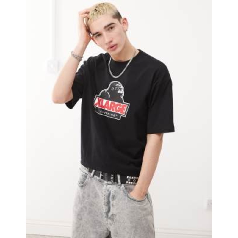 XLARGE oversized t-shirt with slanted OG logo graphic in black