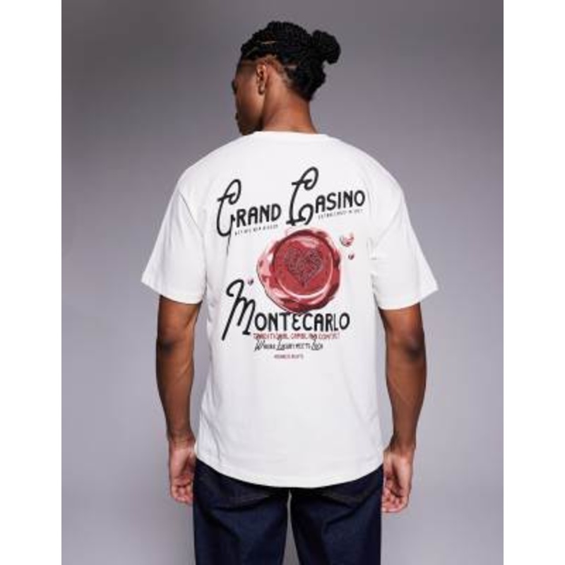 ADPT oversized t-shirt with wax seal backprint in cream
