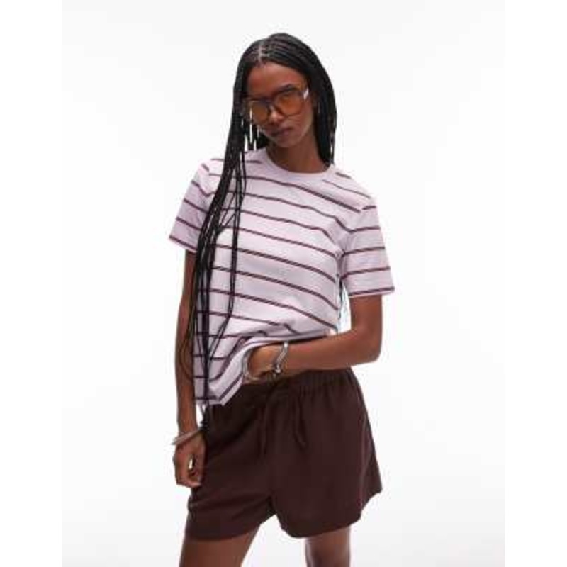 ARKET t-shirt in purple stripes