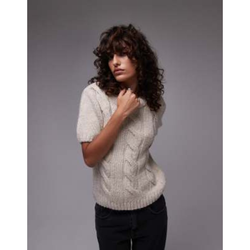 Topshop knitted cable t-shirt
