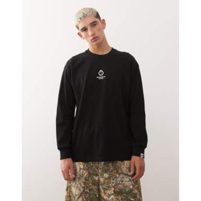 Aape by A Bathing Ape boxy long sleeve T-shirt in black