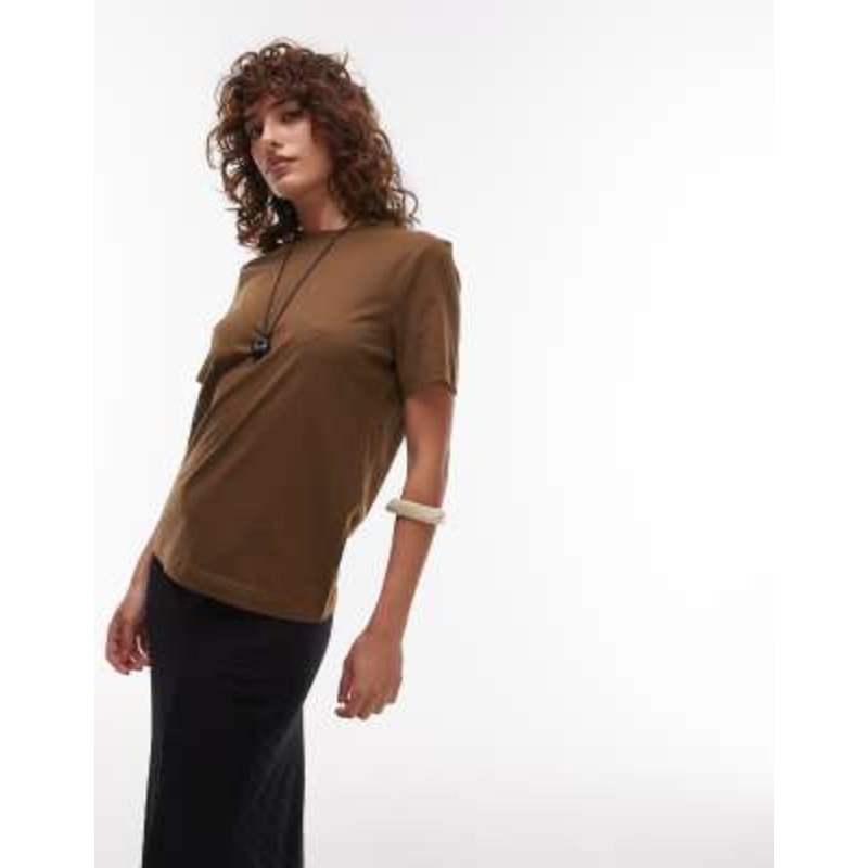 ARKET t-shirt in mocha brown