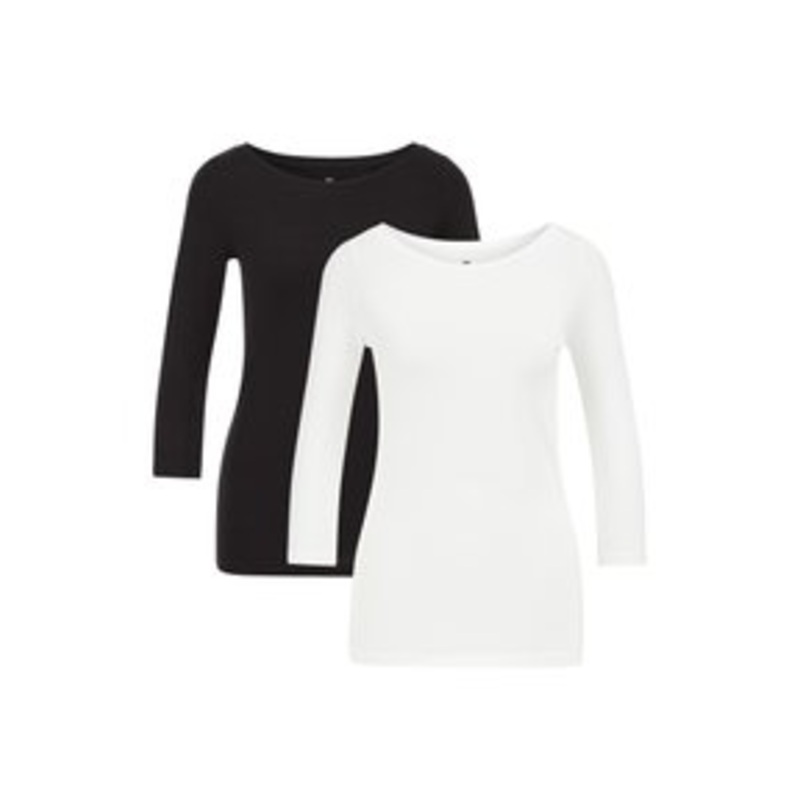 WE Fashion 2 PACK – Langarmshirt – white black/wei