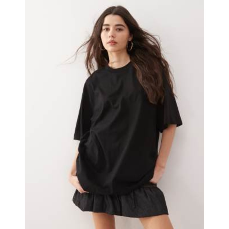 Weekday oversized T-shirt in black