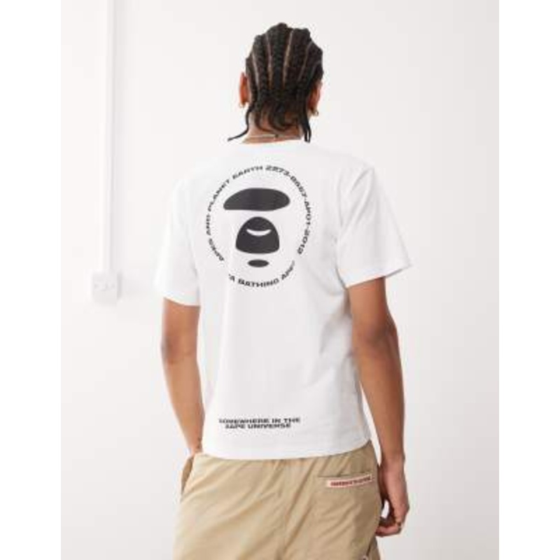 Aape by A Bathing Ape logo back print t-shirt in white