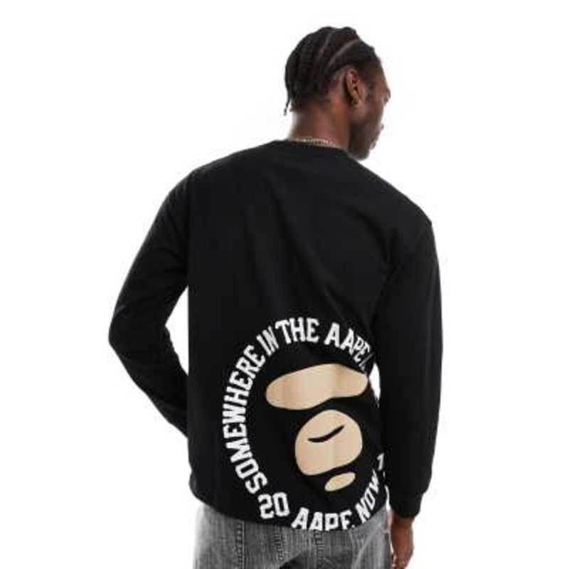 AAPE by A Bathing Ape long sleeve logo T-shirt in black