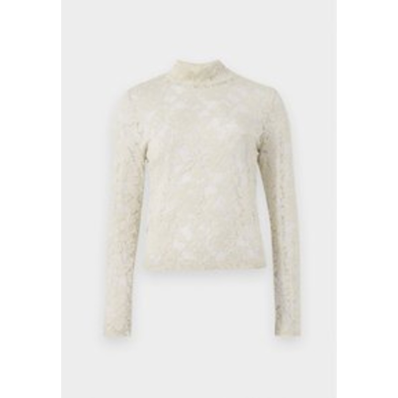Vero Moda VMNELINE LACE PLAIN – Langarmshirt – pumice stone/beige