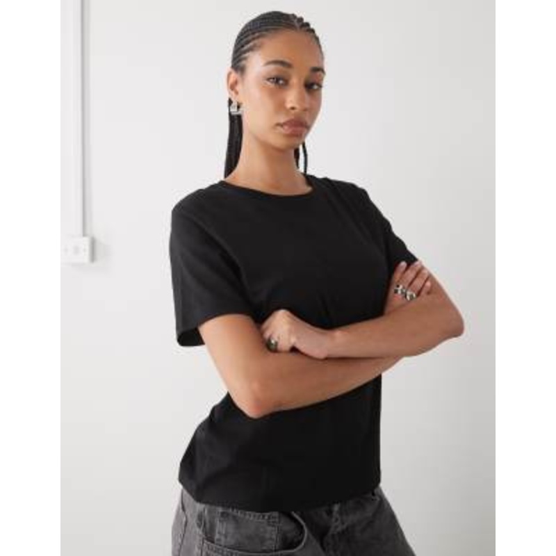 Weekday Essence standard t-shirt in black