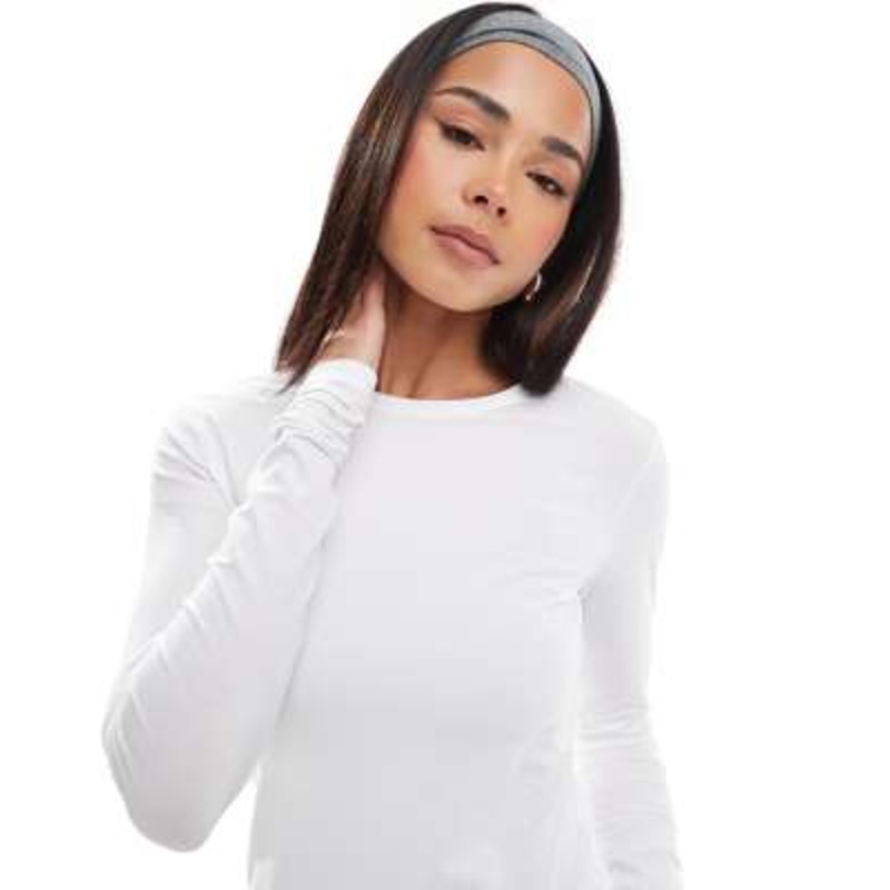 Weekday slim fit long sleeve t-shirt in white