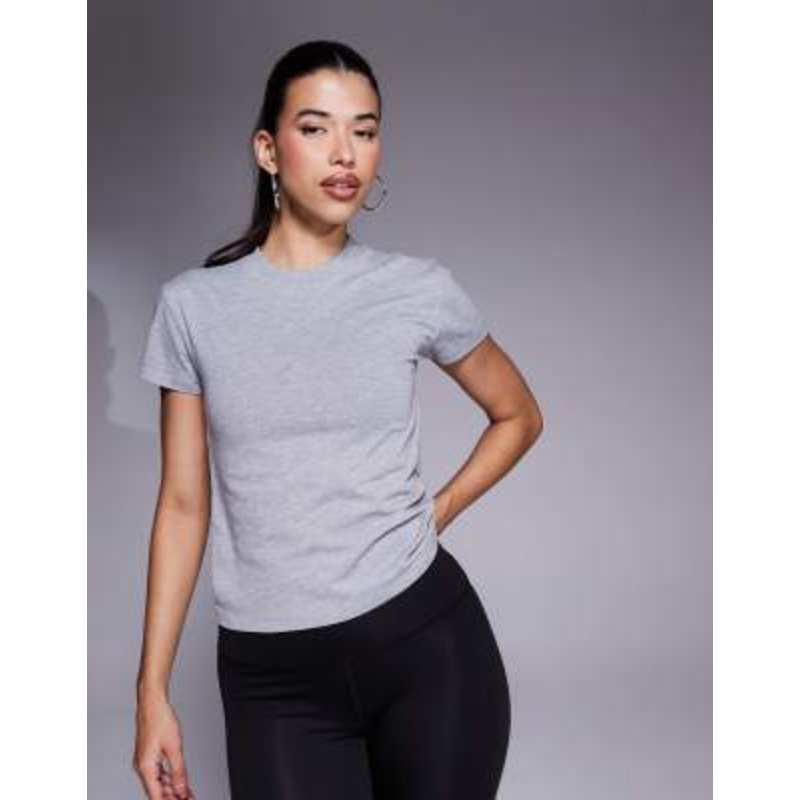 4505 Icon cotton boxy t-shirt with quick dry finish in heather gray