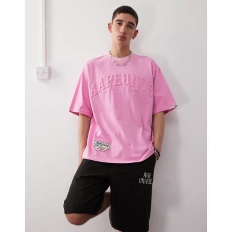 AAPE By A Bathing Ape logo t-shirt in pink