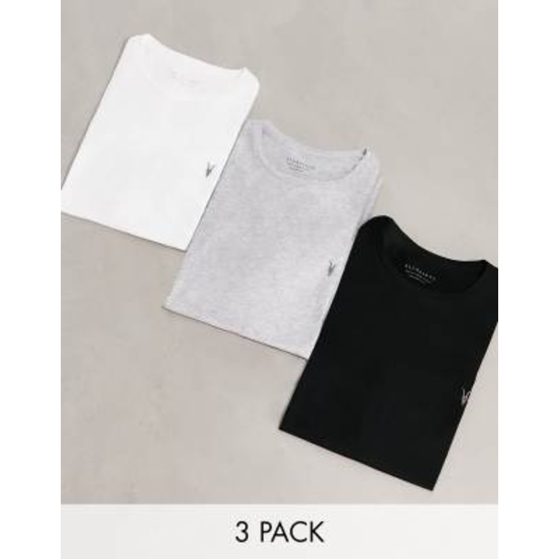 AllSaints Tonic 3 pack crew neck T-shirt in multi