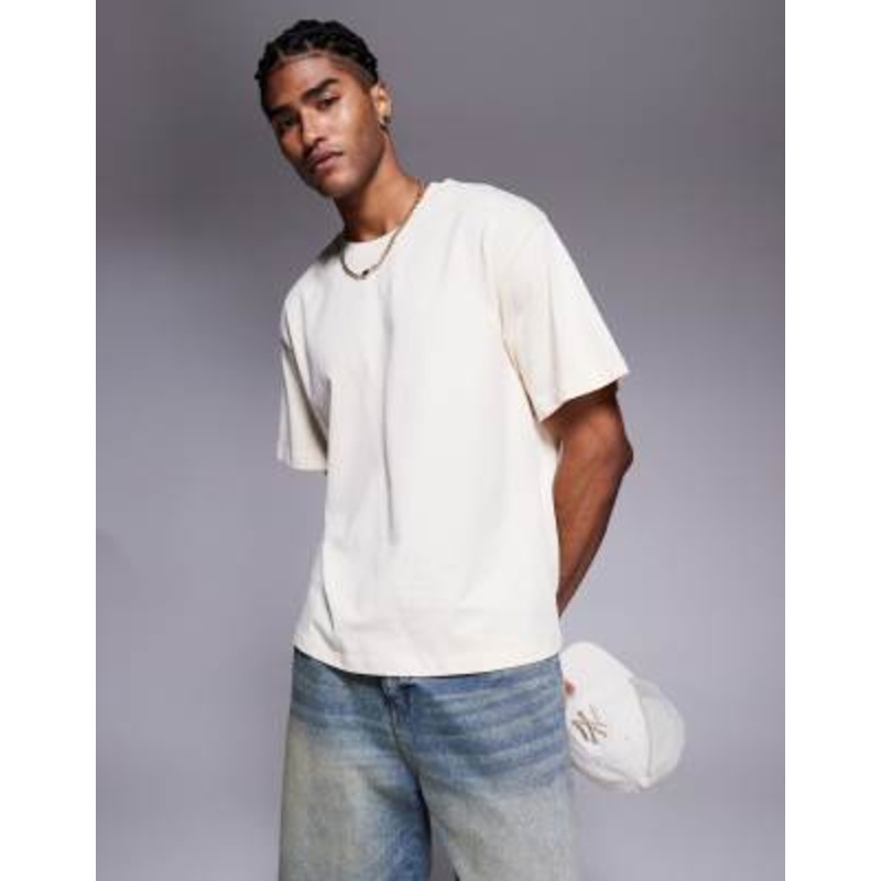 ADPT oversized boxy t-shirt in cream