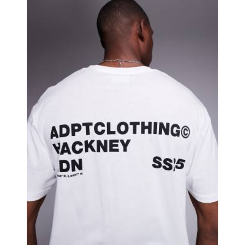ADPT oversized t-shirt with hackney backprint in white
