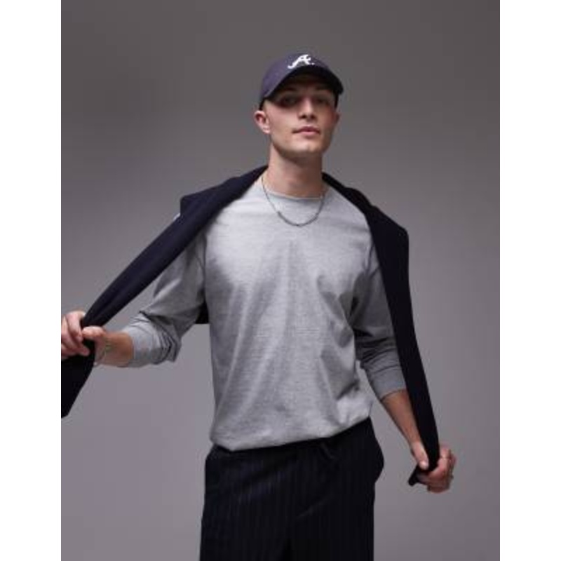 ARKET cotton jersey oversized long sleeve t-shirt in gray
