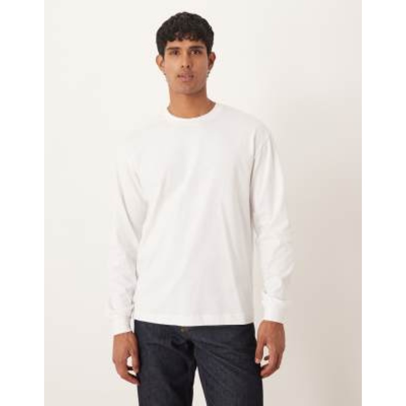 ARKET pure cotton oversized long sleeve T-shirt in white