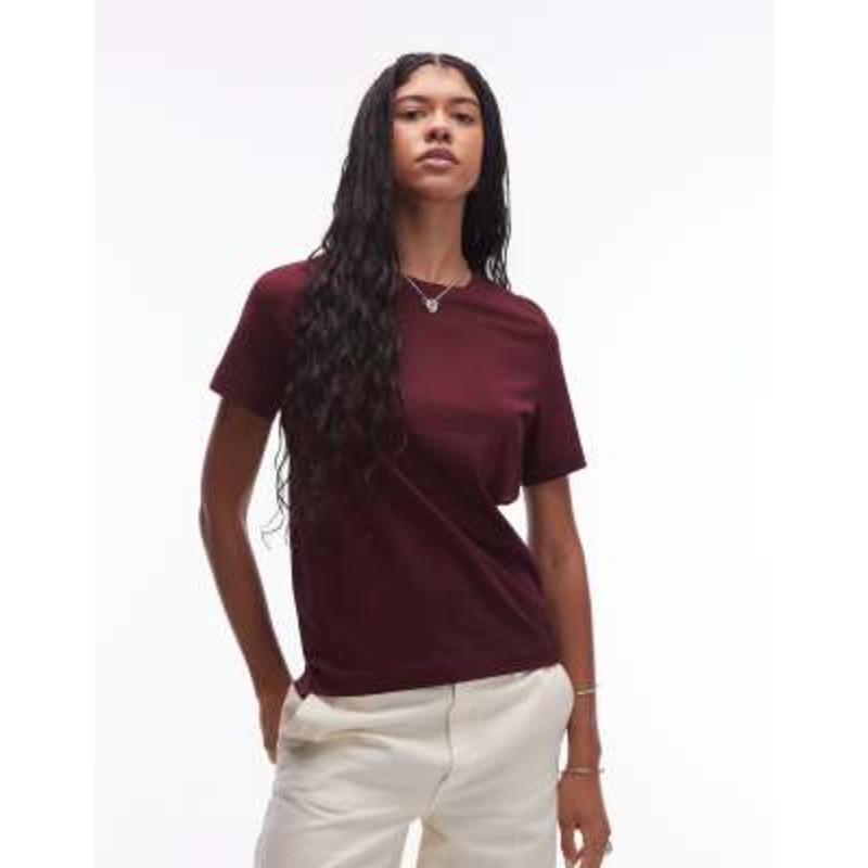 ARKET t-shirt in burgundy