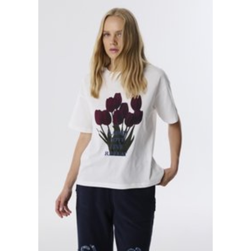 Twist SLOGAN AND GRAPHIC PRINTED  – T-Shirt print – ecru/wei