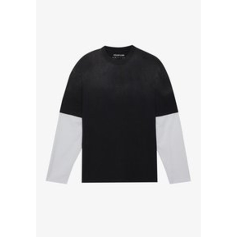 YOURTURN UNISEX – Langarmshirt – washed black/egret/schwarz