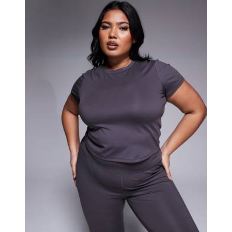 4505 Curve Icon soft touch studio baby T-shirt in granite gray