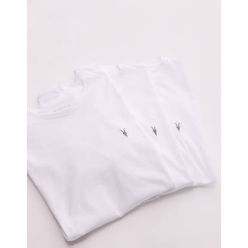 AllSaints Brace 3-pack brushed cotton T-shirts in white