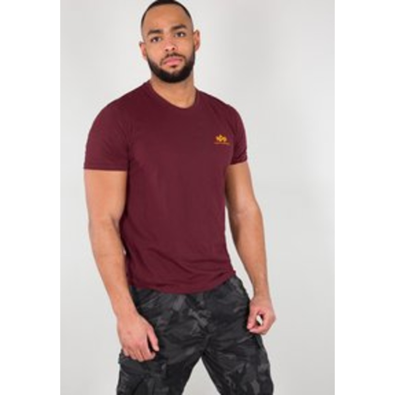Alpha Industries SMALL LOGO – T-Shirt basic – burgundy/bordeaux