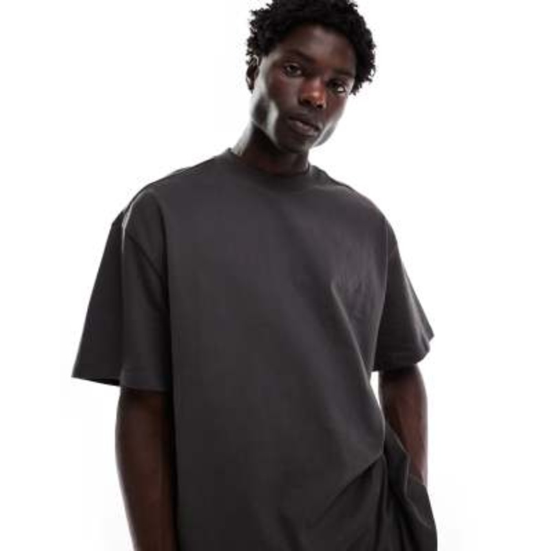 Weekday Great t-shirt in off-black