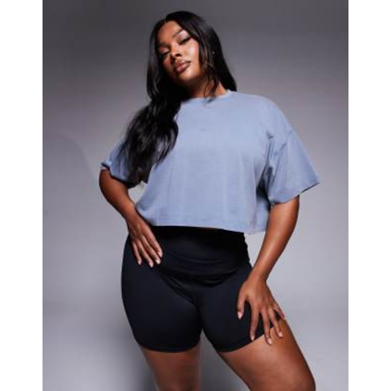 4505 Curve Icon heavyweight cotton cropped T-shirt with quick dry finish in china blue
