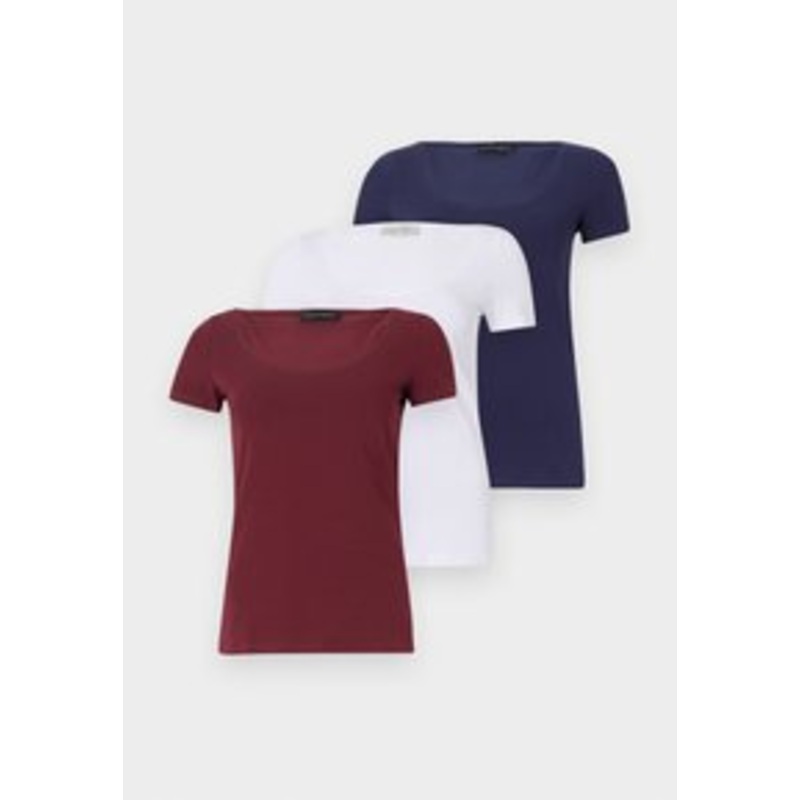 Anna Field 3 PACK – T-Shirt basic – dark red/dark blue/white/dunkelrot