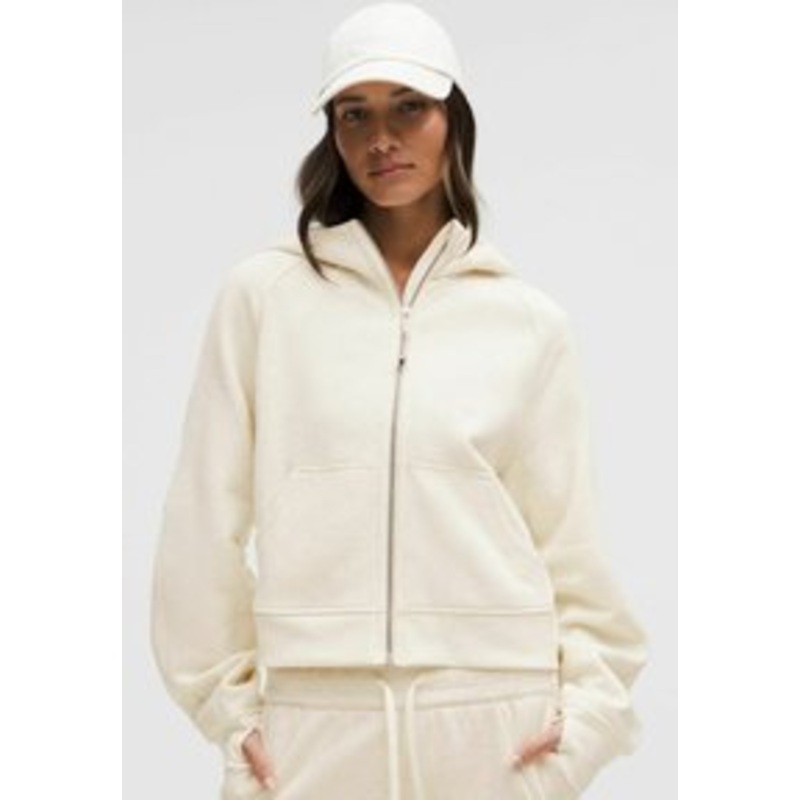 lululemon SCUBA OVERSIZED FULL-ZIP – Sweatjacke – heathered light ivory/wei