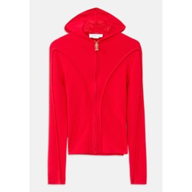 Victoria Beckham PIPING DETAIL HOODED – Sweatjacke – bright rose/rot
