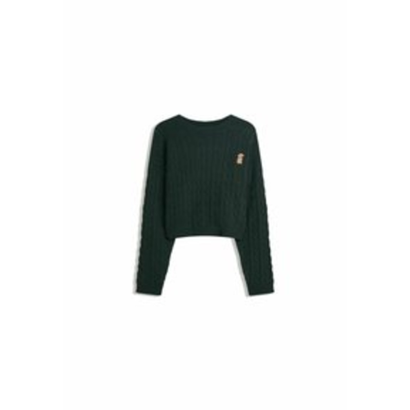 Bershka Strickpullover – evergreen/tanne