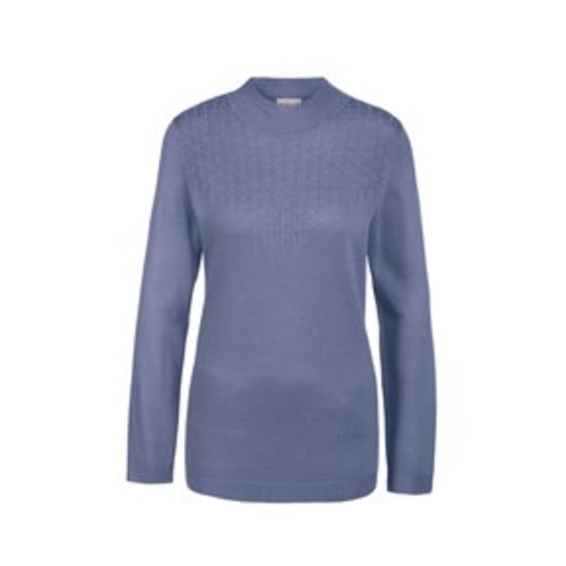 GOLDNER STEHBUND ZEITLOSER AJOUR-STEHBUND – Strickpullover – smoke blue/royal