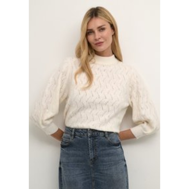 Kaffe KARITA  – Strickpullover – chalk/offwhite