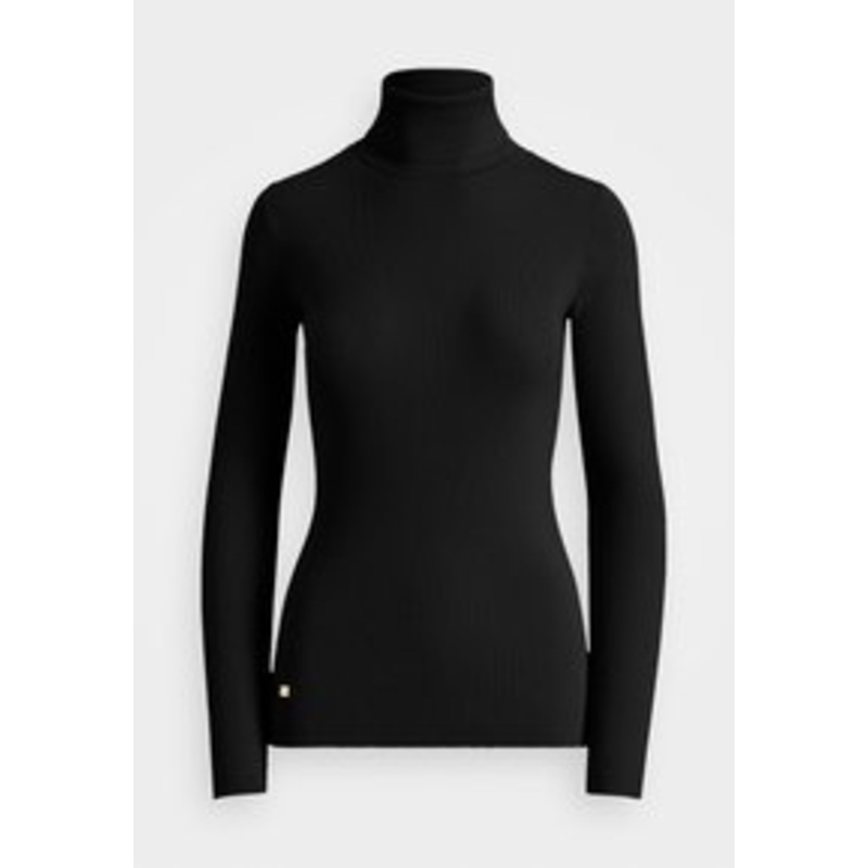 Lauren Ralph Lauren RIB KNIT ROLL NECK JUMPER – Strickpullover – black/schwarz