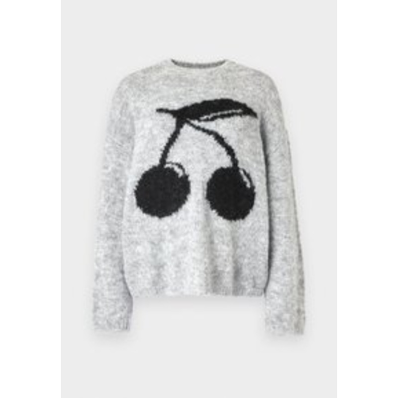 Noisy May NMSUTTON CHERRY  – Strickpullover – light grey melange/hellgrau