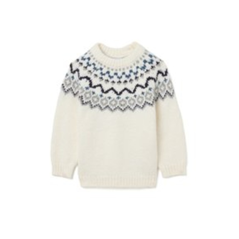 OVS REGULAR FIT BLEND WITH JACQUARD PATTERN – Strickpullover – blue white grey/beige