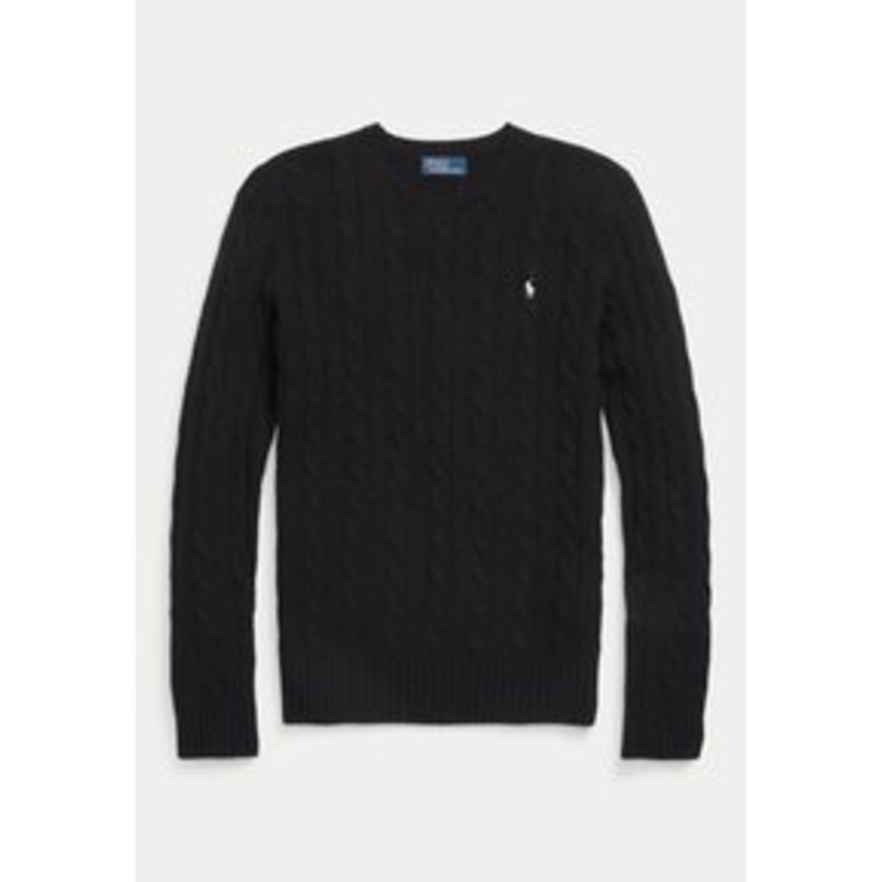 Polo Ralph Lauren CABLE WOOL CASHMERE CREWNECK SWEATER – Strickpullover – black/schwarz