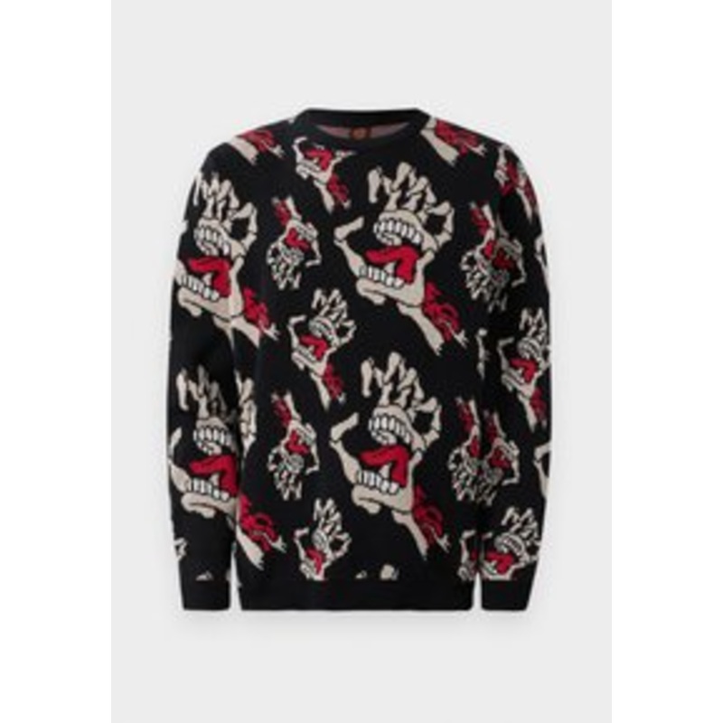 Santa Cruz BONE HANDS ALL OVER CREW UNISEX – Strickpullover – black/schwarz